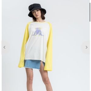New We11done Yellow Monster Long‎ Sleeve Raglan T-shirt Top Shirt